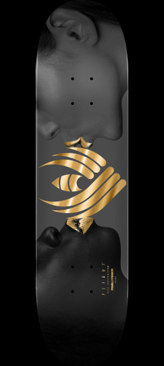 Powell Peralta Kiss FLIGHT Gray/Gold Foil Skateboard Deck - 9" K26