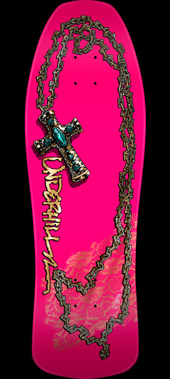 Powell Peralta Ray Underhill Cross Reissue Skateboard Deck Pink/Gold Foil - 9.9 x 31.5