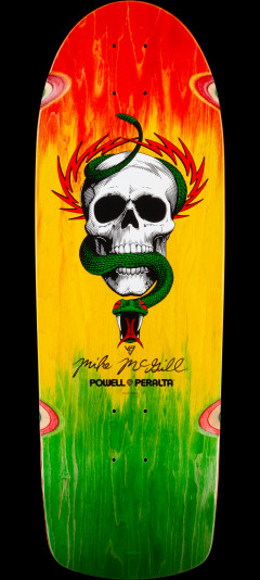 Powell Peralta Mike McGill Skull & Snake Skateboard Deck Rasta Fade - 10 x 30.125