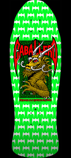 Powell Peralta Steve Caballero Street Reissue Skateboard Deck Green/White - 9.625 x 29.75
