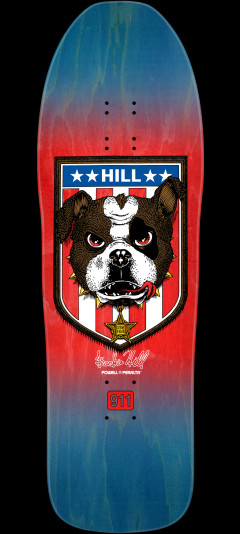 Powell Peralta Frankie Hill Bulldog Reissue Skateboard Deck Blue/Red fade - 10 x 31.5