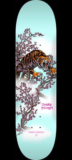 Powell Peralta Yosozumi Tiger Skateboard Deck Light Blue - Shape 248 - 8.25 x 31.95