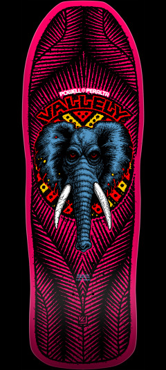 Powell Peralta Mike Vallely Elephant Reissue Skateboard Deck Pink - 9.85 x 30