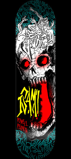Powell Peralta Pro Isamu Yamamoto Skull 7-Ply Freestyle Skateboard Deck - Shape 316 - 7.25 x 29