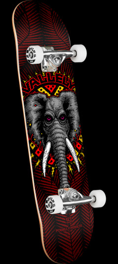 Powell Peralta Mike Vallely Elephant Birch Complete Skateboard Black/Burgundy - 8 X 31.45