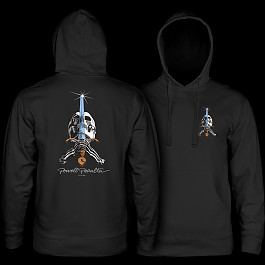 Powell Peralta Skull & Sword Midweight Hooded Sweatshirt - Black