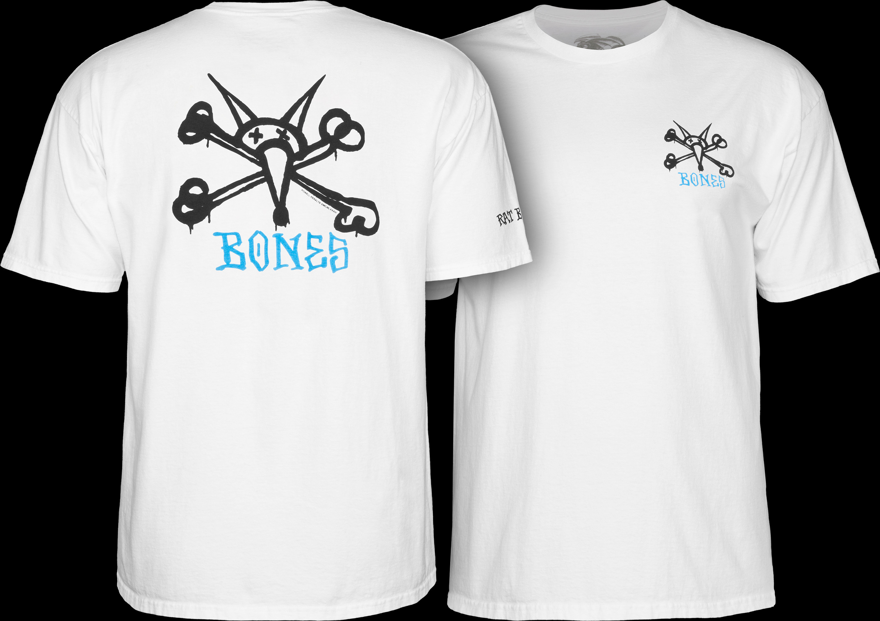 POWELL PERALTA BONES Tシャツ M チャコールグレー 白 Powell Peralta Rat Bones T-shirt - White - Powell-Peralta®