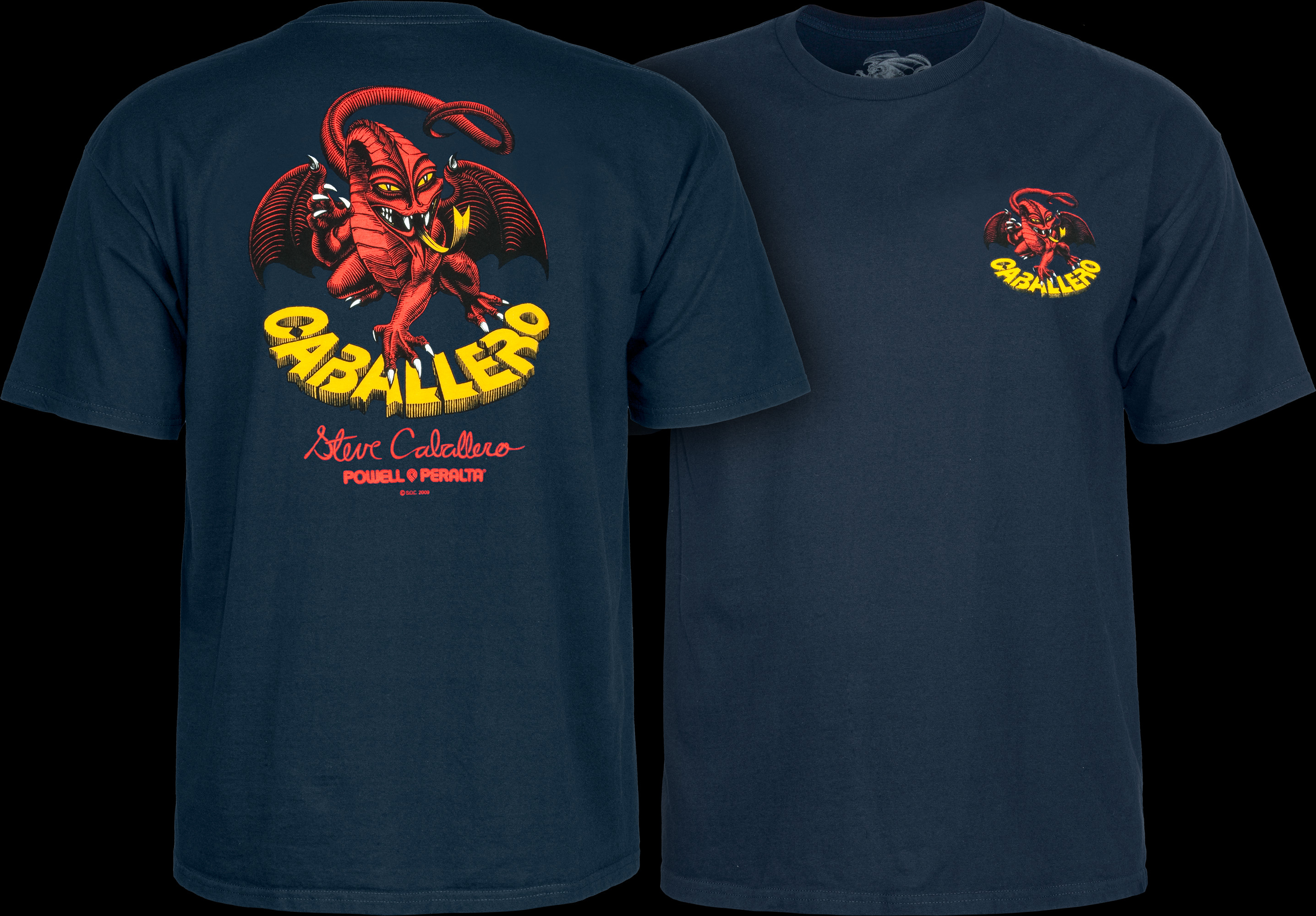 Powell Peralta Steve Caballero Dragon II T-shirt - Navy - Powell