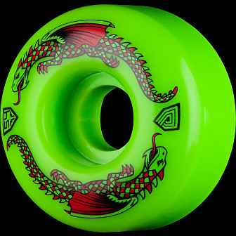 Powell Peralta Dragon Formula Green Dragon Skateboard Wheels 54mm x 34mm 93A 4pk Green
