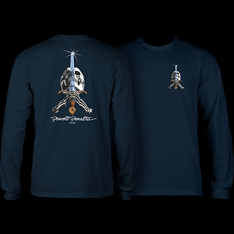 Powell Peralta Skull & Sword L/S Shirt Navy