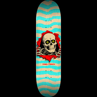 Powell Peralta Ripper Skateboard Deck Natural Turquoise - Shape 242 - 8 x 31.45