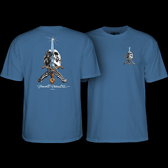 Powell Peralta Skull and Sword T-shirt Slate Blue