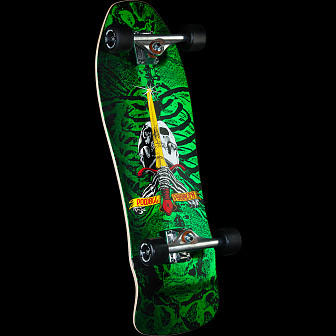 Powell Peralta Geegah Skull & Sword Skateboard Assembly - Green Foil  9.75 179