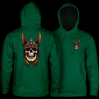 Powell Peralta Anderson Skull Hooded Sweatshirt Mid Weight Forest Green