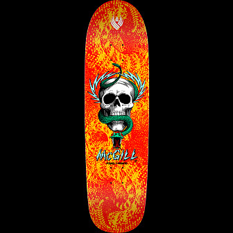 Powell Peralta Mike McGill Skull & Snake FLIGHT® Skateboard Deck Yellow/Red- 9.01 x 32.45