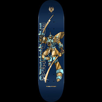 Powell Peralta Steve Caballero Gundam FLIGHT Skateboard Deck Blue / Gold Foil - Shape 244 - 8.5 x 32.08