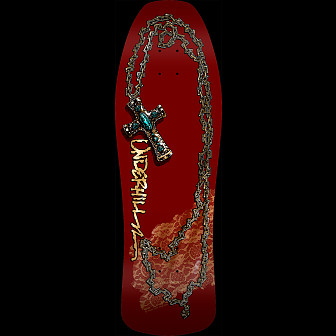 Powell Peralta Ray Underhill Cross Reissue Skateboard Deck Burgundy/Gold Foil - 9.9 x 31.5