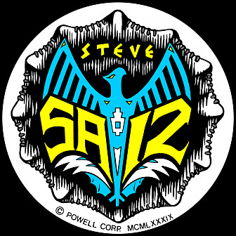 Big Powell Peralta Skateboard Sticker Grün Blau Schwarz 16x24cm Rechteckig 