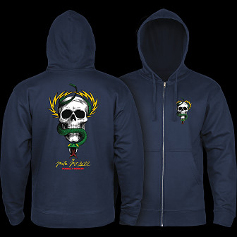 Powell Peralta McGill Skull and Snake Hooded Zip Sweatshirt - Navy