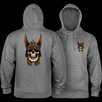 Powell Peralta Andy Anderson Skull Hooded Sweatshirt Mid Weight Gunmetal Heather