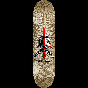 Powell Peralta Skull and Sword Skateboard Deck - Natural - Shape 246 - 9.05 x 32.095