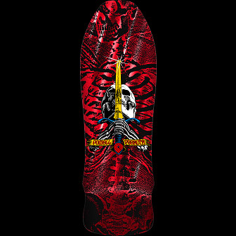 Powell Peralta Geegah Skull & Sword Reissue Red Foil Skateboard Deck - 9.75 x 30