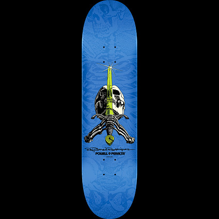 Powell Peralta Rodriguez Skull And Sword Skateboard Deck Blue 
