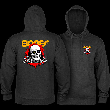 Powell Peralta Ripper Hooded Sweatshirt mid Weight Charcoal Heather