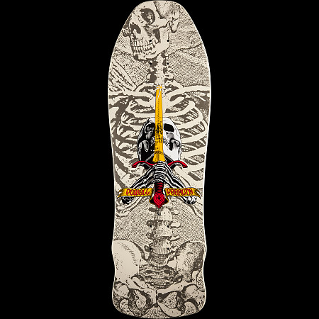 Powell Peralta Skull and Sword GeeGah Skateboard Deck White