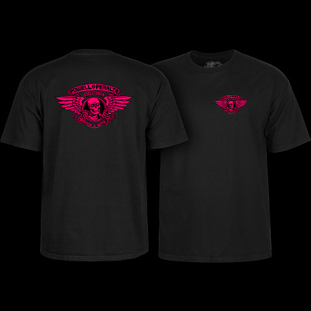 Powell Peralta Winged Ripper T-Shirt Pink Blacklight Black