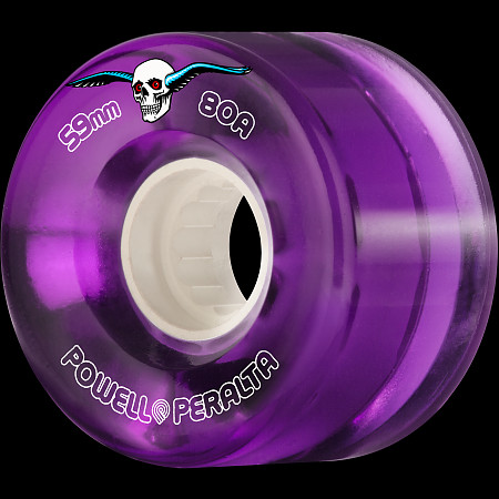 Powell Peralta Clear Cruiser Skateboard Wheels Purple 59mm 80A 4pk