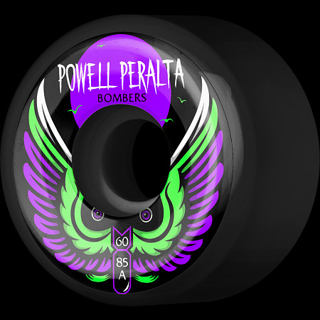 Powell Peralta Bomber 3 Skateboard Wheels Black 60mm 85a 4pk