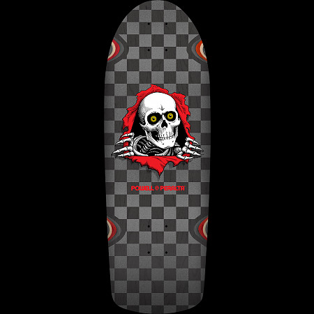 Powell Peralta OG Ripper Checker Reissue Skateboard Deck Silver/Black Stain  - 10 x 30