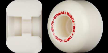 Powell Peralta Nano-Cubic 93A - Asymmetrical Shape - Wide Ride Patch - Offset Bearing - 60mm x 38mm 93A Skateboard Wheels 4pk