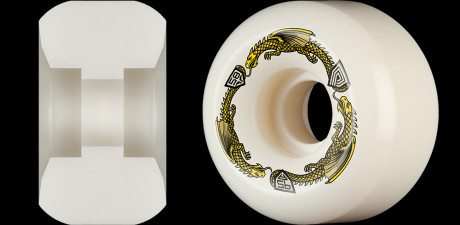 Powell Peralta Dragons 95A - Ratbone II Symmetrical Shape - Narrow Ride Patch - 58mm x 33mm 95A Ratbone II Skateboard Wheels 4pk