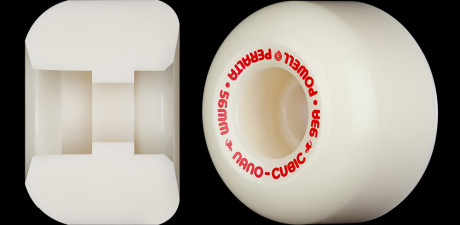 Powell Peralta Nano-Cubic 93A - Asymmetrical Shape - Wide Ride Patch - Offset Bearing - 56mm x 37mm 93A Skateboard Wheels 4pk