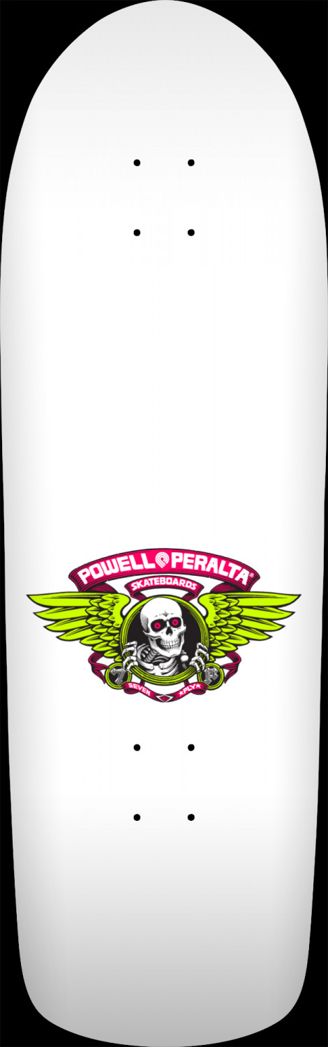 Powell Peralta Old School Ripper Skateboard Deck White/Pink - 9.89