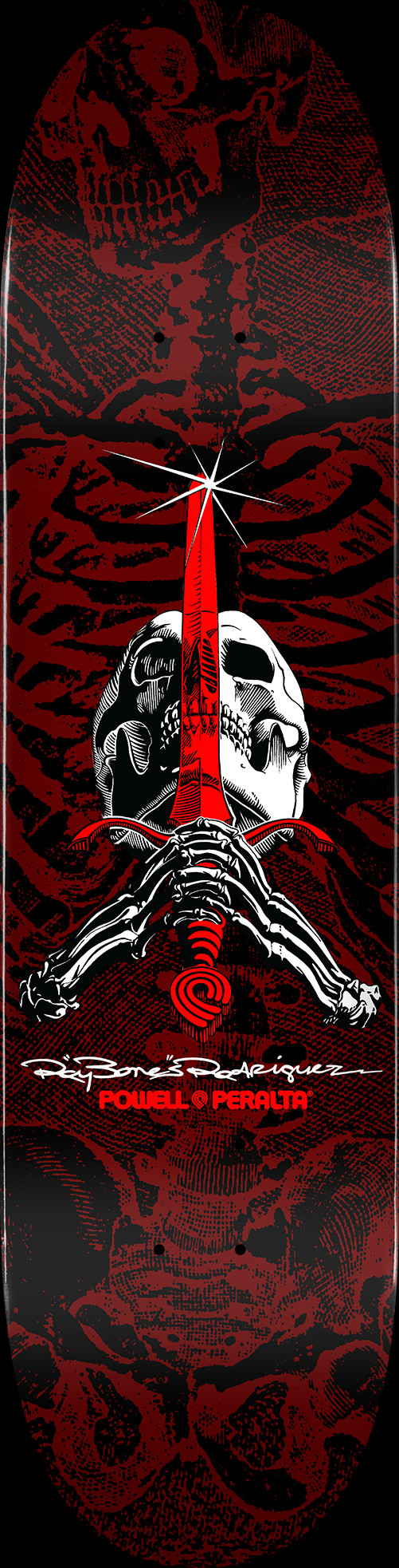 Powell Peralta Skull and Sword Skateboard Deck Red - Shape 249