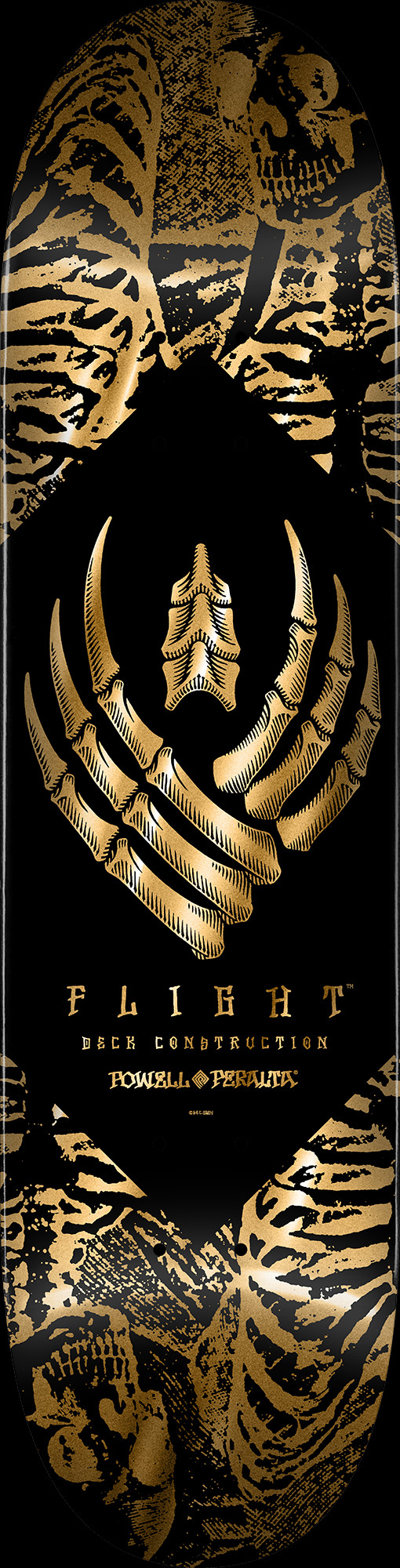 Powell Peralta Skeleton Gold Foil FLIGHT Skateboard Deck - 8.63