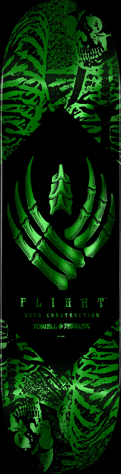 Powell Peralta Skeleton Green Foil FLIGHT Skateboard Deck - 8.5