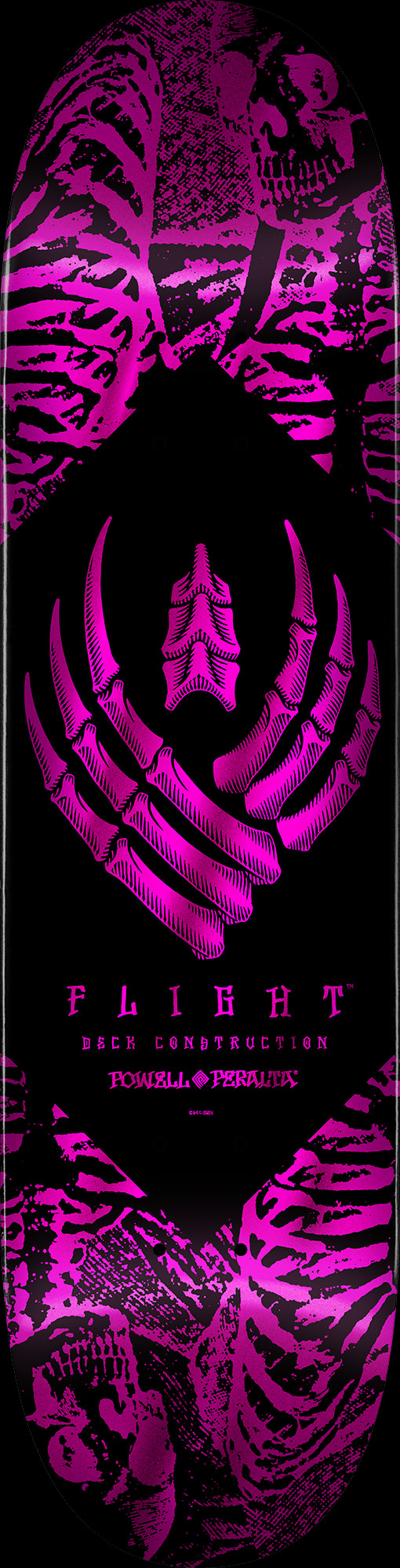 Powell Peralta Skeleton Foil Pink FLIGHT® Skateboard Deck - 8