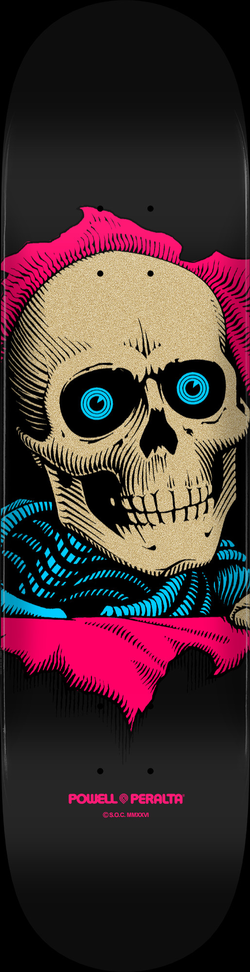 Powell Peralta Ripper Skateboard Deck Pink/ Metallic Gold - Shape
