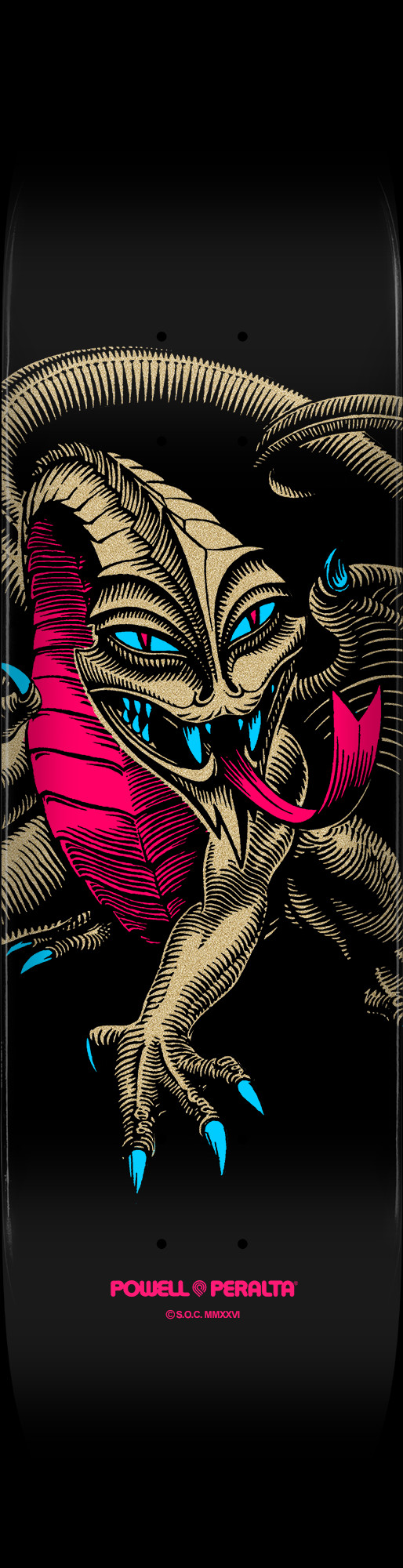Powell Peralta Caballero Dragon Skateboard Deck Pink/Metallic Gold