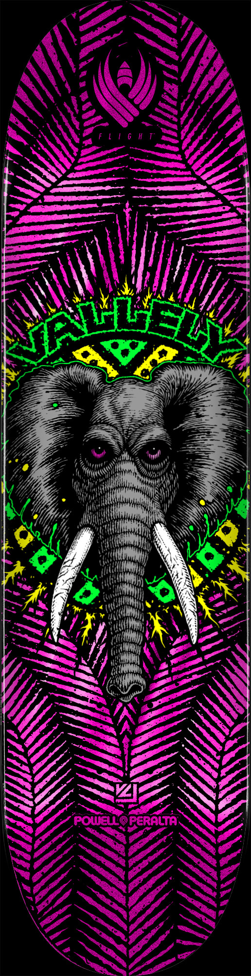 Powell Peralta FLIGHT Mike Vallely Elephant Pink Foil Skateboard