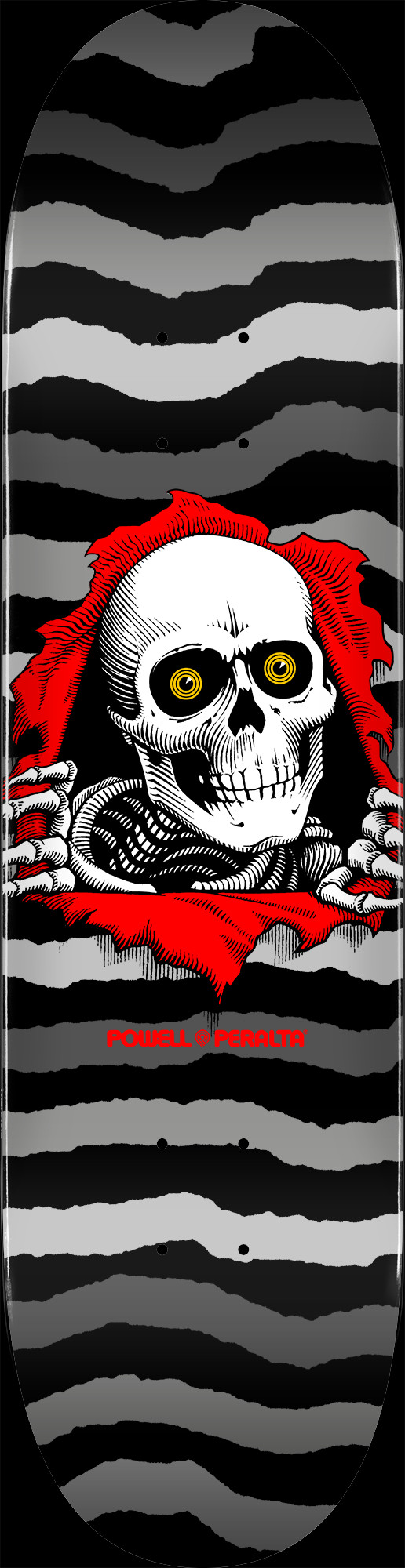 Powell Peralta Ripper Skateboard Deck Gray - Shape 249 - 8.5 x