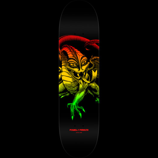 Powell Peralta Cab Dragon Skateboard Deck Rasta Fade - Shape 248 - 8.25 x 31.95
