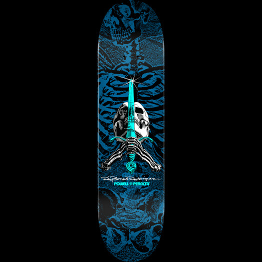 Powell Peralta Skull & Sword Blem Skateboard Deck Blue 247 K20 - 8 x 31.45