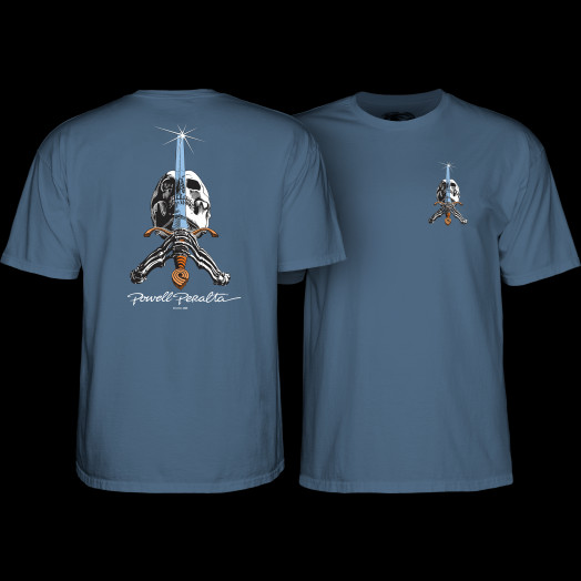 Powell Peralta Skull & Sword T-Shirt Indigo Blue