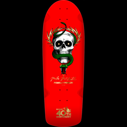 Powell Peralta Mike McGill 40th Anniversary Reissue Skateboard Deck McTwist Red w/Gold Foil - 10 x 30.125
