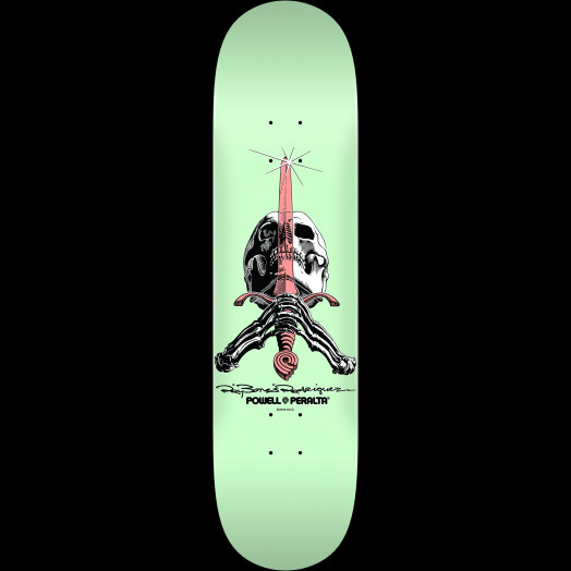 Powell Peralta Skull and Sword Skateboard Deck Pastel Green 246 K21 - 9.05 x 32.95